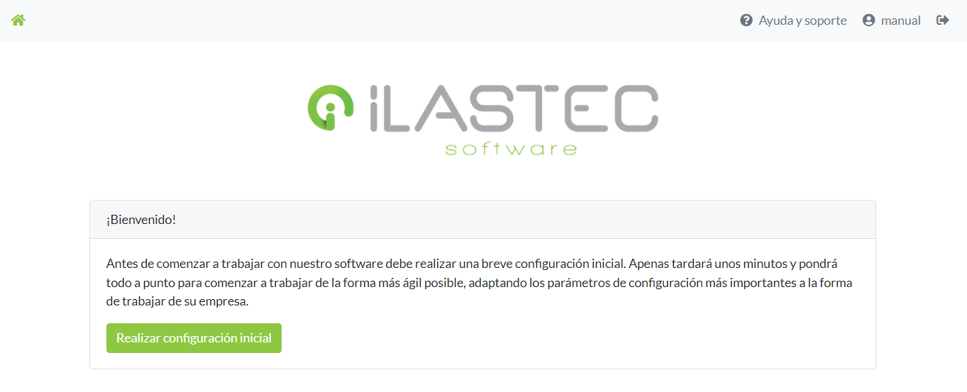 Bienvenida al asistente de configuración del programa
