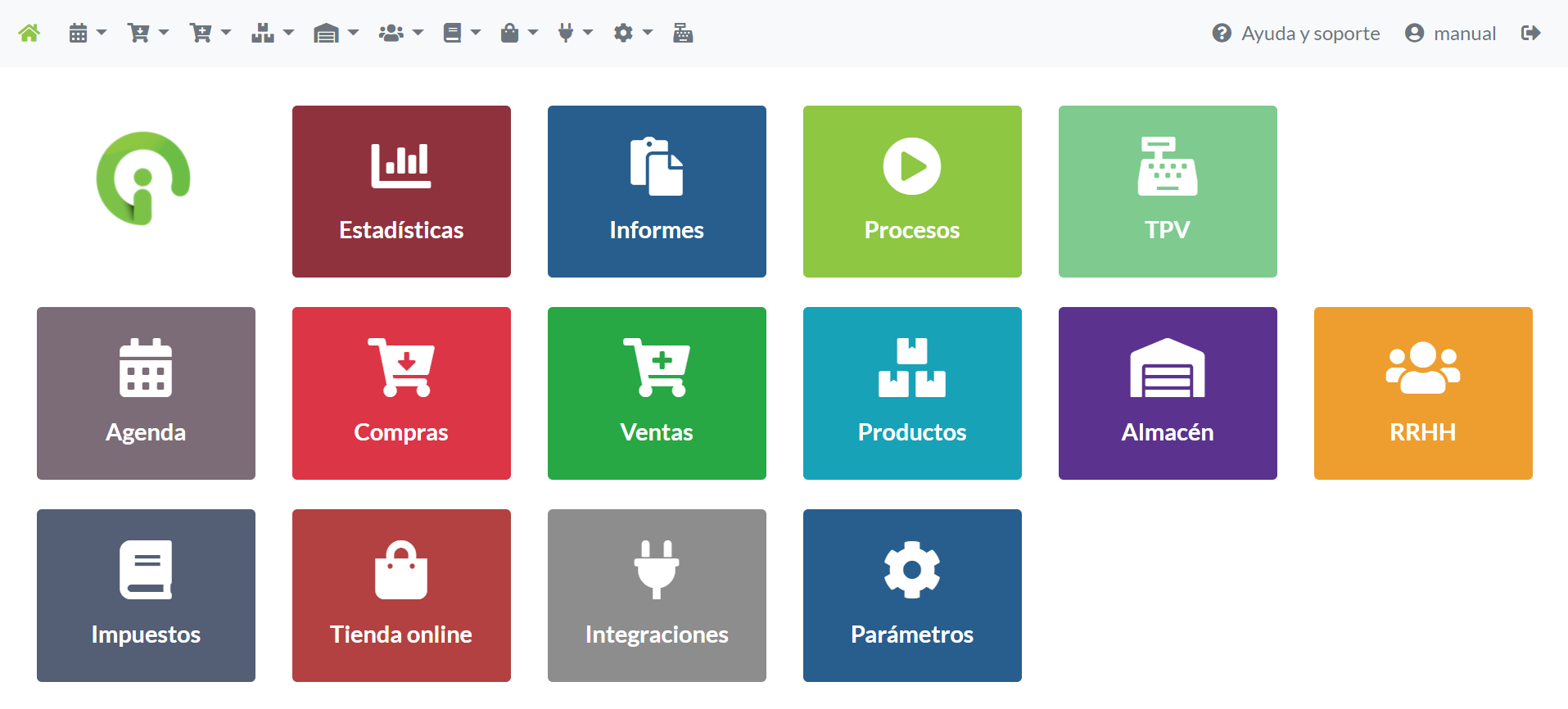 Primer acceso al panel principal del programa