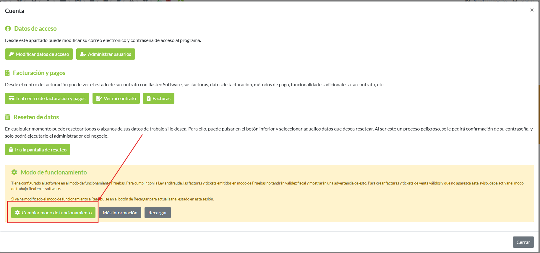 Herramienta de paso a modo de funcionamiento Real