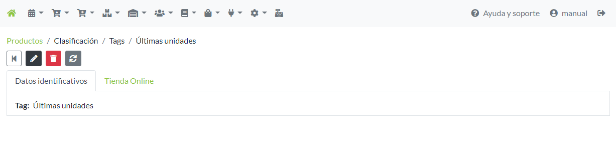 Detalle ficha de Tag: Pestaña Datos identificativos
