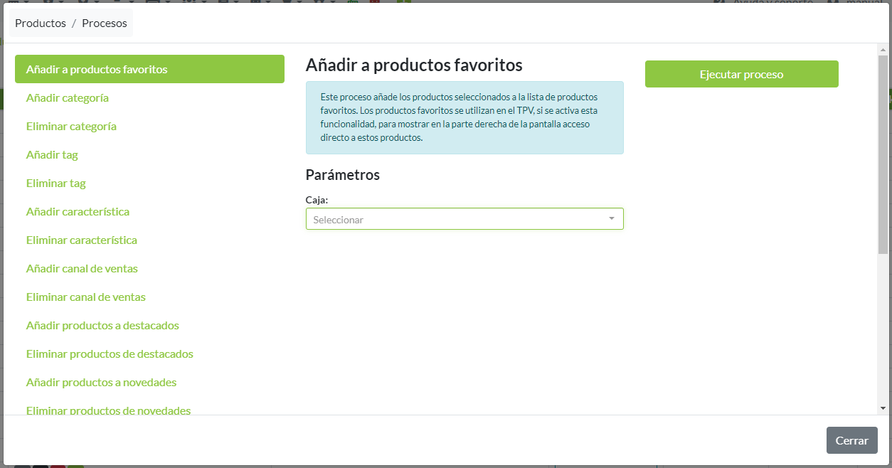 Añadir a productos favoritos