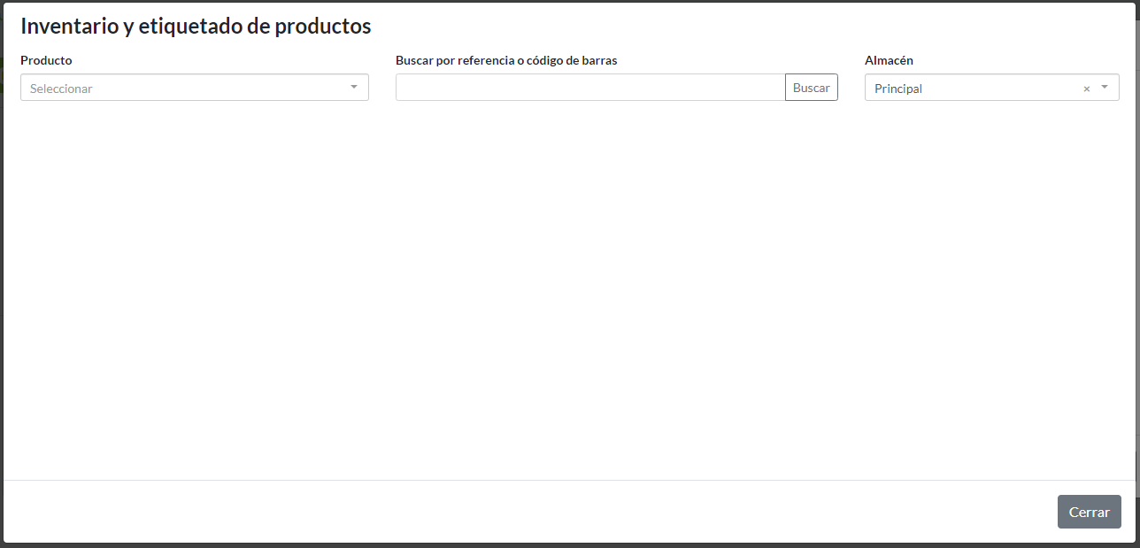 Inventario y etiquetado de productos