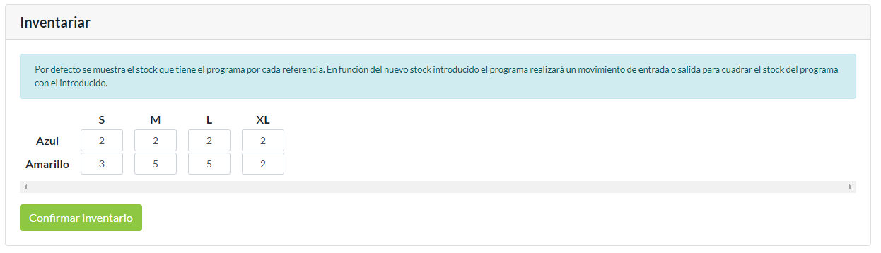 Inventario con más de un atributo