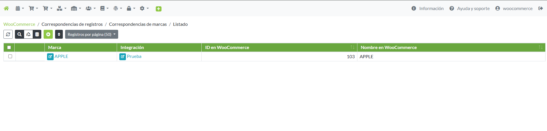 Correspondencia de marcas